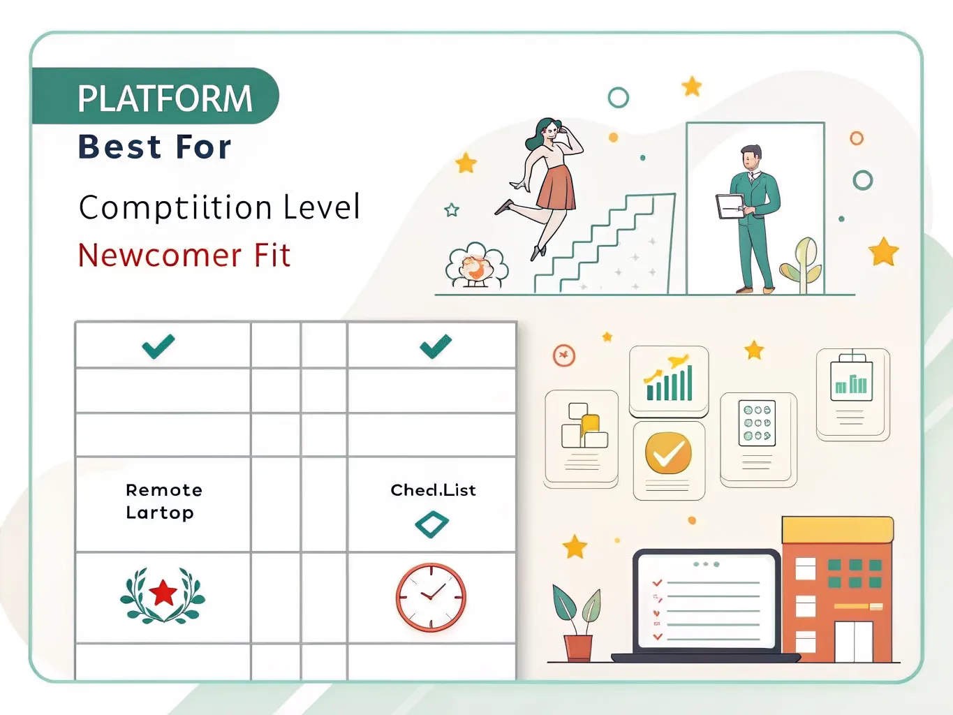 Infographic comparing freelance platforms for beginners.