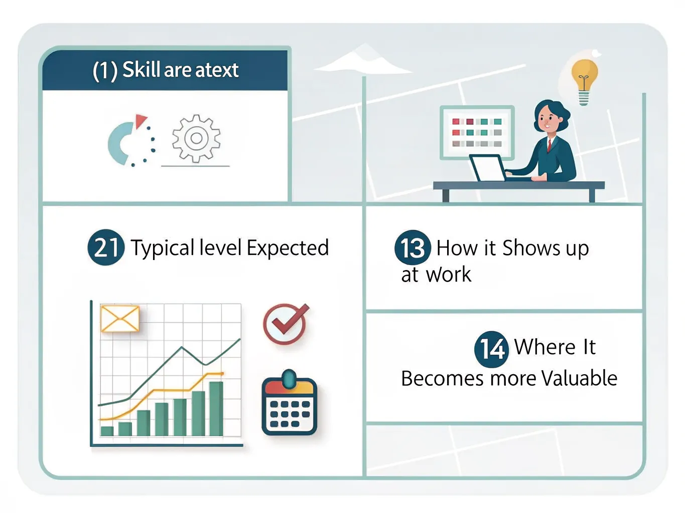 Infographic-style comparison of digital skills, typical level, workplace use and where they pay off.